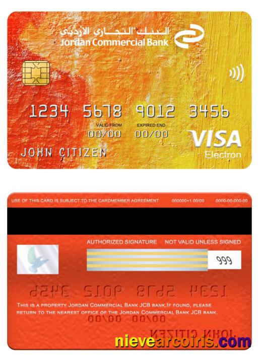 Jordan Commercial Bank JCB bank visa electron card
